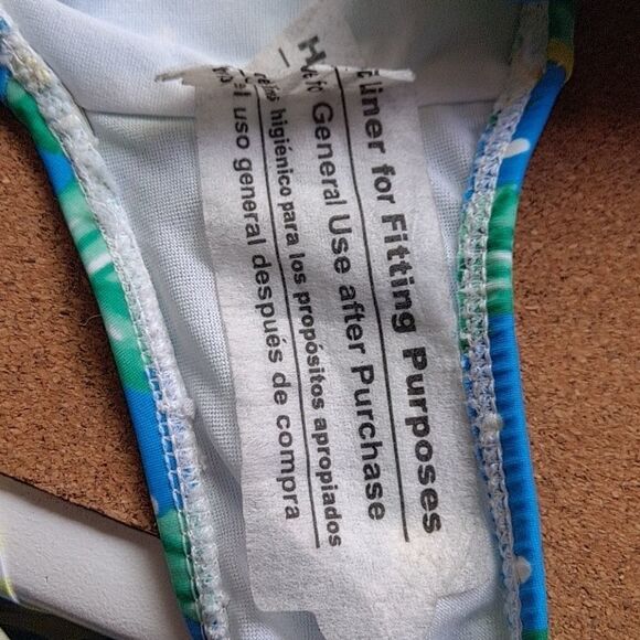 OP Bikini Bottom Blue Yellow Large NWOT - Picture 5 of 5